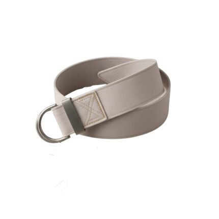 Celtic Knot Keeper | Women’s Woven Canvas D-Ring Belt in Winter Mist with Golden Barley Stitching