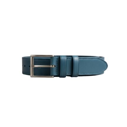 The Causeway Keeper Full-Grain Leather Belt for Men | Timeless Cadet Blue Bridle Leather with Polished Silver Buckle